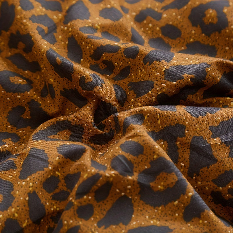 Warme Samt-Steppdecke mit Leopardenmuster – Luxuriös & kuschelig für den Winter