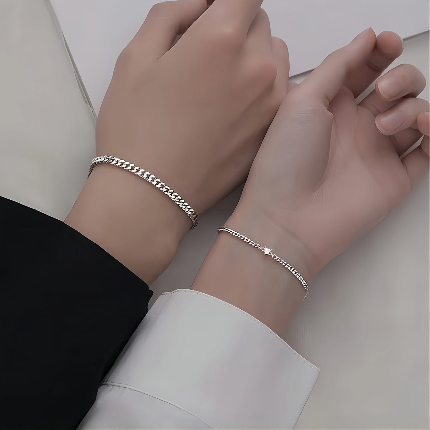 Einfaches lässiges Edelstahl-Armband-Set für Jungen und Mädchen