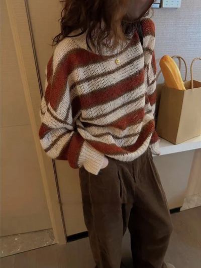 Hanako - Gemütlicher Strickpullover mit Streifen