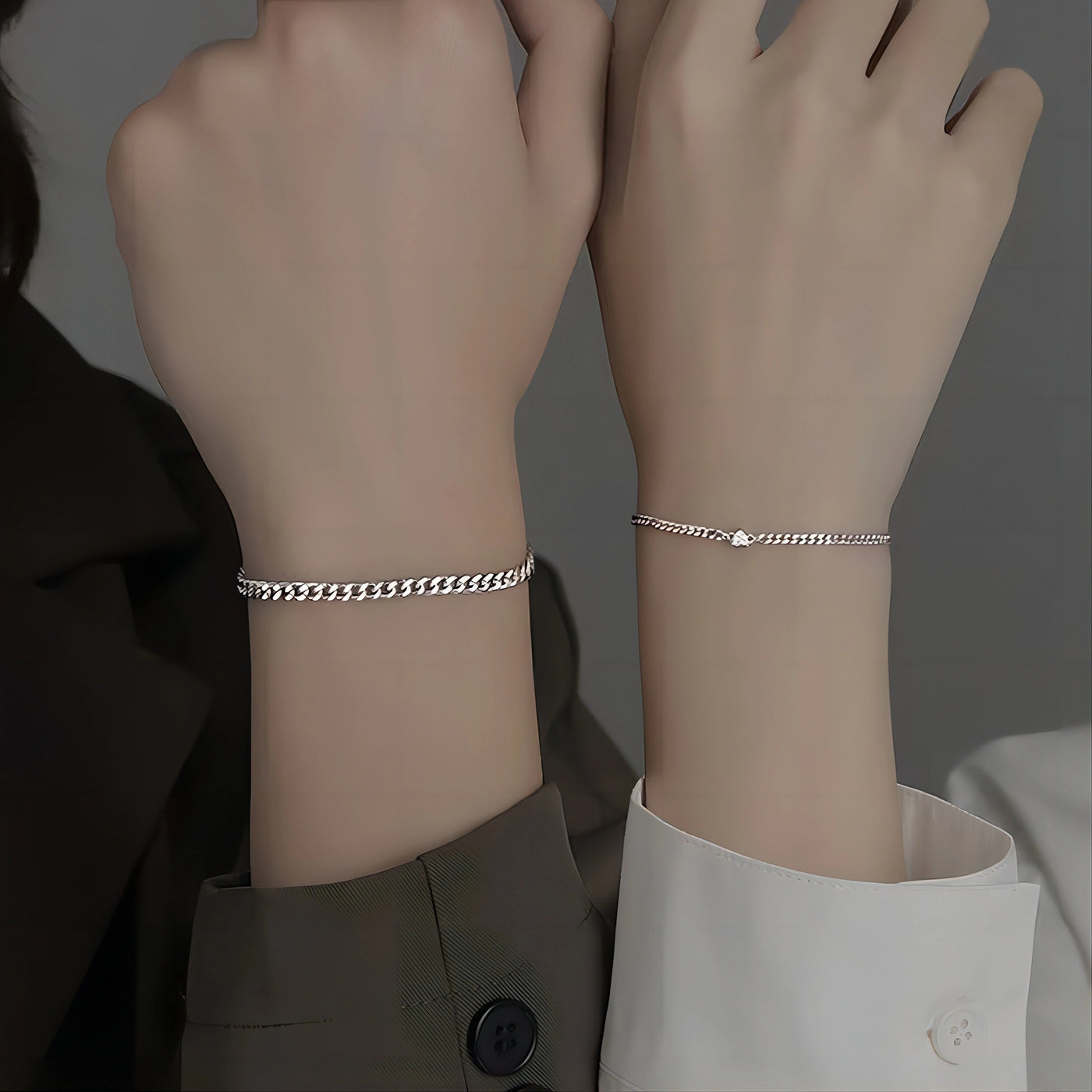 Einfaches lässiges Edelstahl-Armband-Set für Jungen und Mädchen