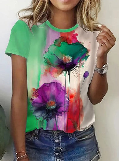 Kreatives damia-t-shirt mit blumendruck